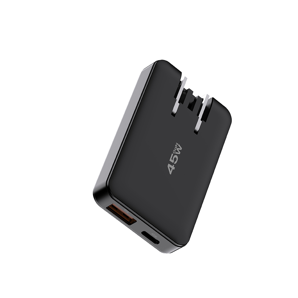 thin phone charger 45W 2C1A Interchangeable Plug thin usb c slim iphone Android Charger