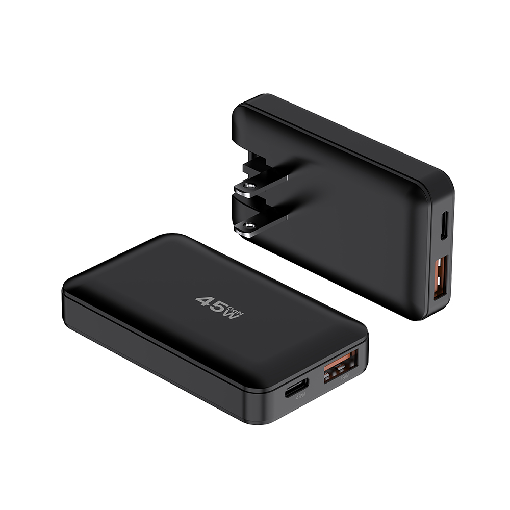 thin usb c charger 45W 2C1A Interchangeable Plug thin usb c slim iphone Android Charger