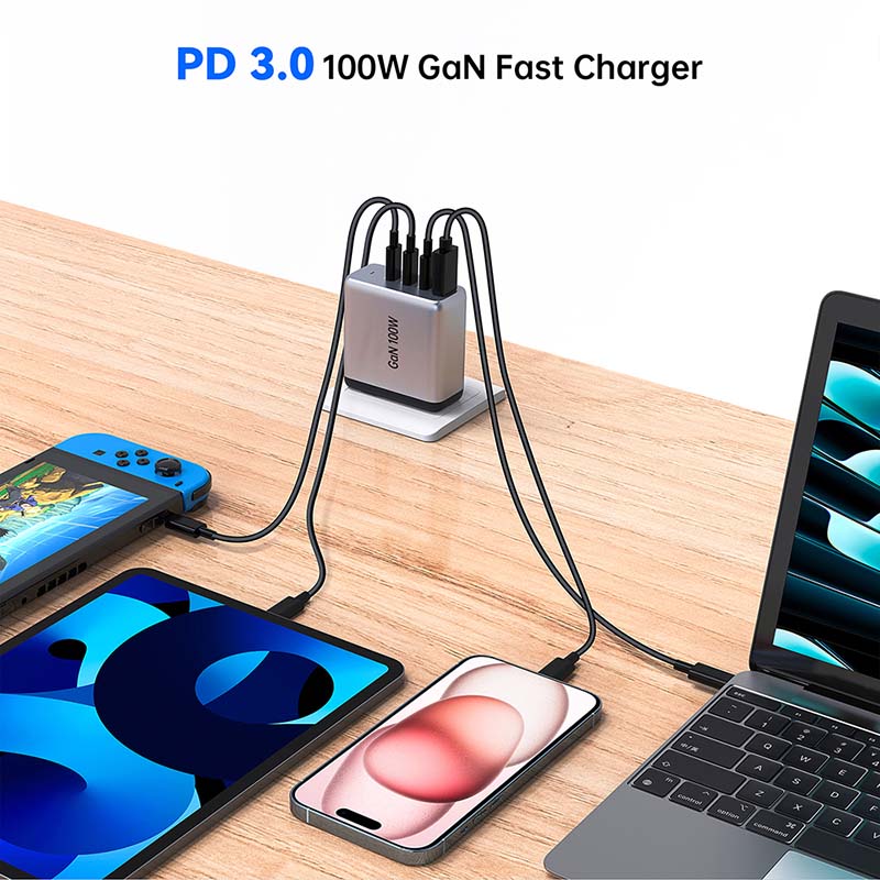 c pin charger Custom 100 Watt Mobile Phone Typr-C Charger Quick Charging Factory For IPad Pro Air Samsung