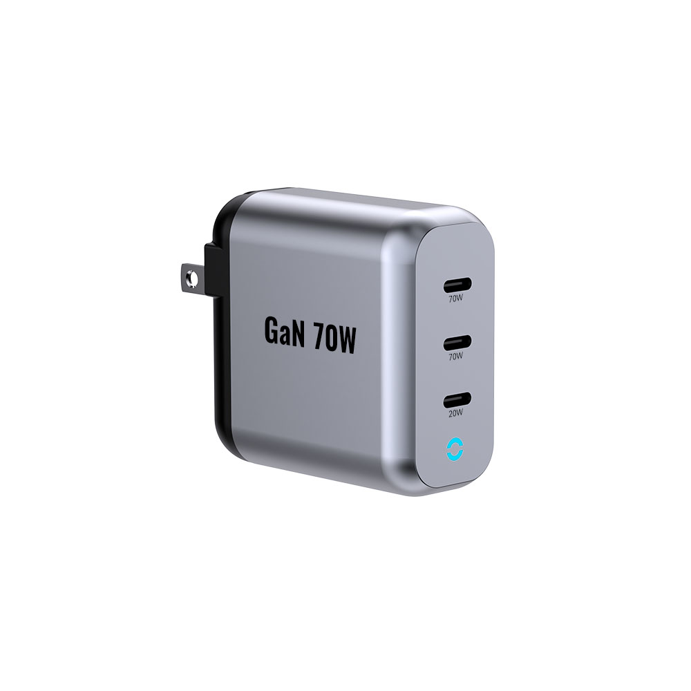 70W Triple Outputs 3C Compact GaN PD Wall Charger - TOMMOX